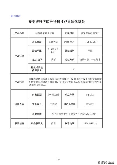 汇总 济南市科技型企业金融产品汇编